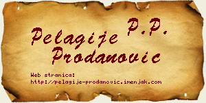 Pelagije Prodanović vizit kartica